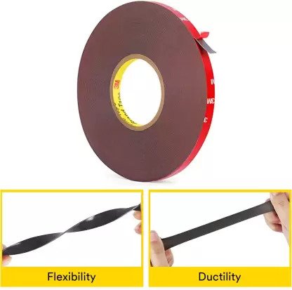 feelitson Double Sided Heat Resistance Ultra Gum Tape (5m X 10mm) Pack of 1 Mutipurpose